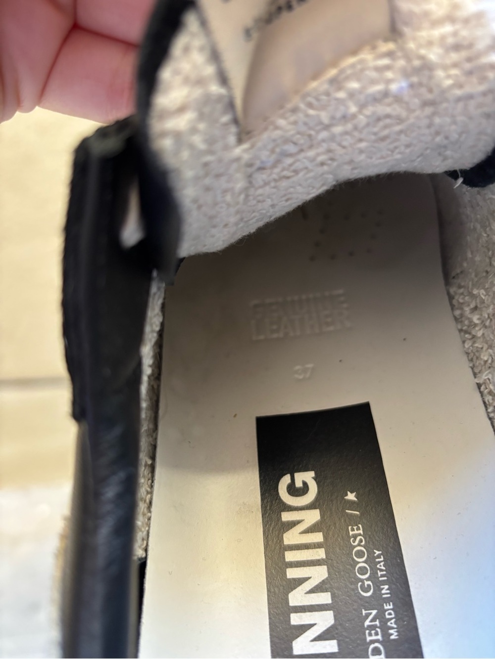 Golden Goose Running Black and White Star Sneakers - Picture 5 of 5